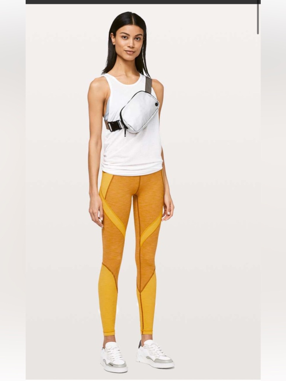 Lululemon Early Extension HR Tight Heathered Fools Gold Heathered Honey Lemon 12